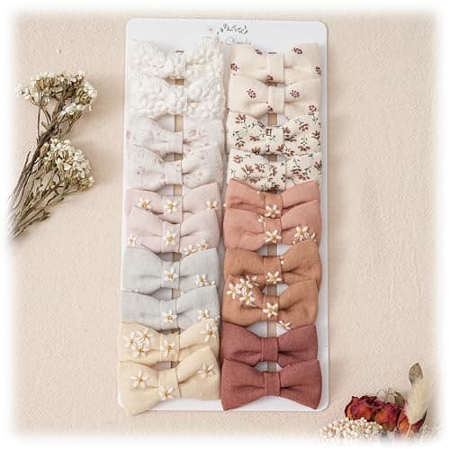 Fancy Clouds Baby Hair Clips with Bows for Girls20pc Handmade Fully Lined Hair BarrettesHair Accessories for All Age Girls Toddlers Infants kids Gifts