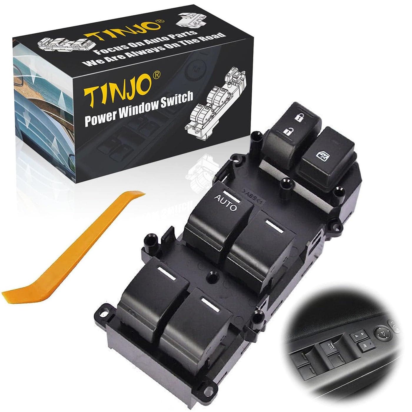 TINJO Front Left Driver Side Master Window Switch Compatible with Honda Accord Sedan 20082012 Replace OE 35750TB0H01 Fit for 0812 Honda Accord Power Window Master Single Auto Switch Buttons