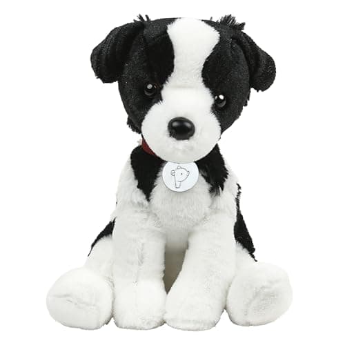 Made By Aliens Adorable Dog Stuffed Animal Plush Toy Premium Quality 8 Inch Soft and Cuddly Puppy with Cute Collar Perfect for Kids Cat Lovers and All Ages Oreo The Border Collie