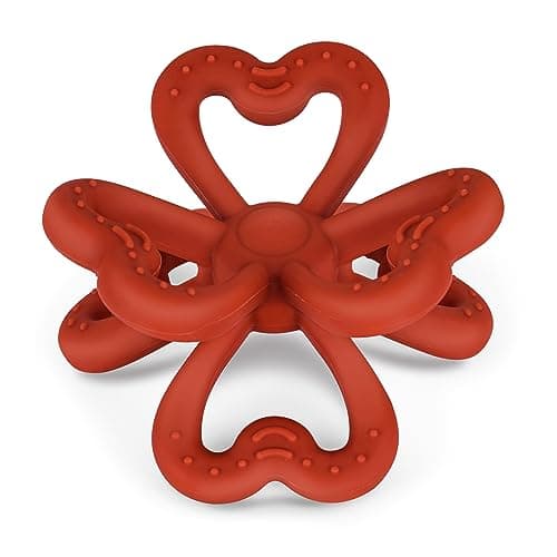 Haakaa Silicone Clover Teether Food Grade Silicone Teething Toys for Babies 36 Months 612 Months Soft Easy Hold Chew Toy for Infant BPA Free Copper