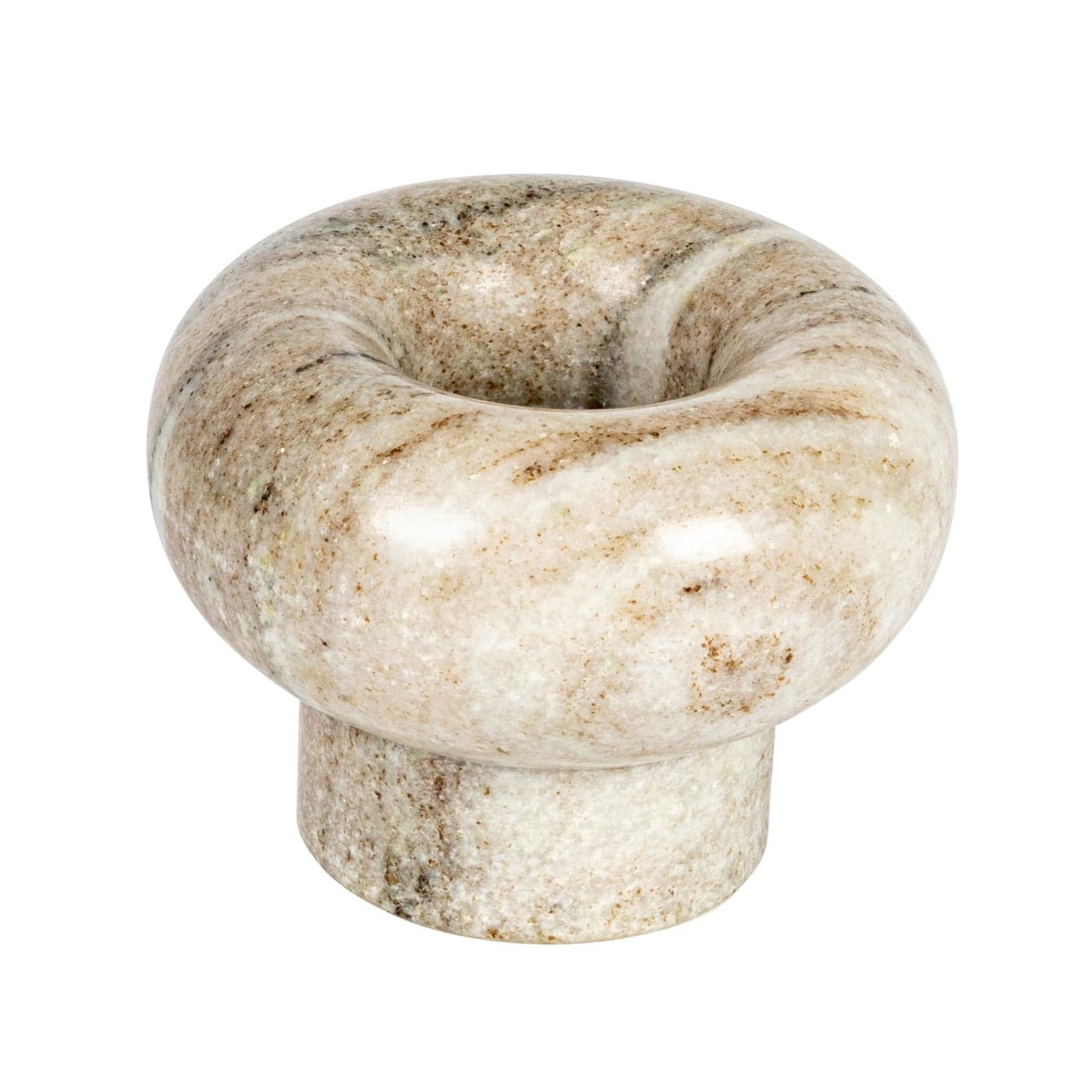 Bloomingville Round Marble Tealight Holder Beige