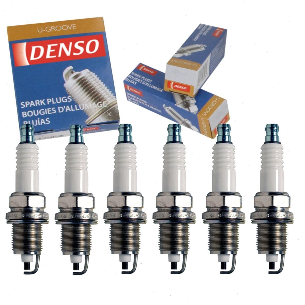 6 pc DENSO Standard UGroove Spark Plugs compatible with Jeep Wrangler 40L 42L L6 19872006