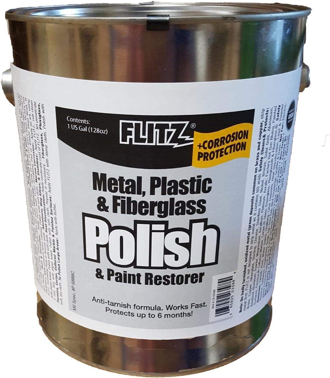 Flitz CA 03588 Metal, Plastic & Fiberglass Polish Paste - 1 Gallon Can