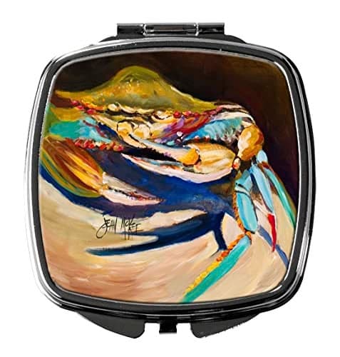 Caroline's Treasures JMK1258SCM Crab to Claw UP Crab Compact Mirror Decorative Travel Makeup Mirror for Women Girls Gifts Pocket Makeup Mirror Folding Handheld