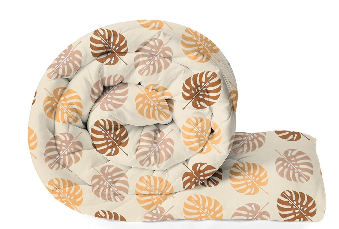 VAS COLLECTIONS Home Summer AC Blanket Double Bed/Comforter/Duvet, 1 Fusion Reversible Double Comforter |220 GSM|Floral Beige and Rust|220 cm X 240 cm