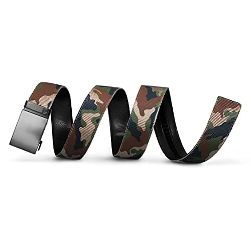 Mission Belt Men's Ratchet Belt - Commando - Gunmetal Buckle/Camo Nylon Strap, Large (36-38)
