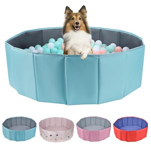 ChengFu Dog Ball Pit, Ball Pit for Toddlers, Foldable Ball Pit for Dogs, Dog Ball Pit for All Types of Dogs, Suitable for Indoor and Outdoor Activities (39.37inches in Diameter,No Ball Included)
