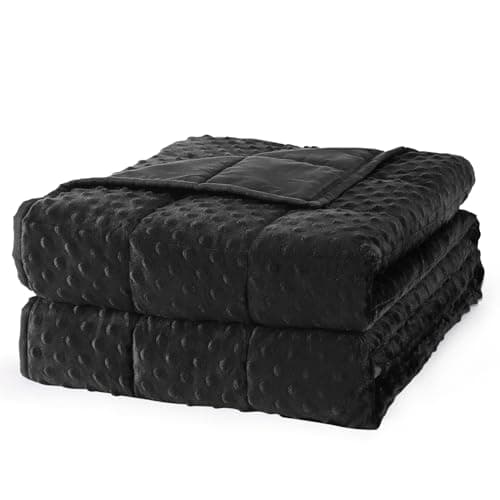 Mr. Sandman Weighted Blanket for Adults, Heavy Blanket for Woman,Man Sleeping/Calm, Soft and Cozy Weighted Throw Blankets, Machine Washable, 48 x 72in, 15 lbs, Black
