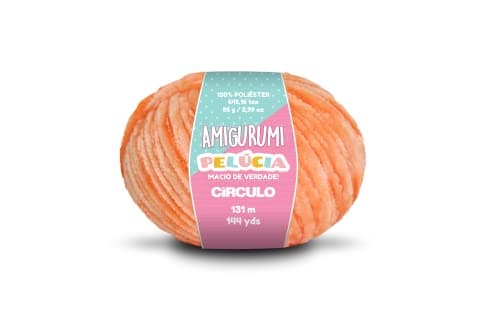 Circulo - Amigurumi Pelucia Yarn, Special Velvet Chenille Yarn for Amigurumi and Blanket, 144 yds, Worsted (4456 - Orange)