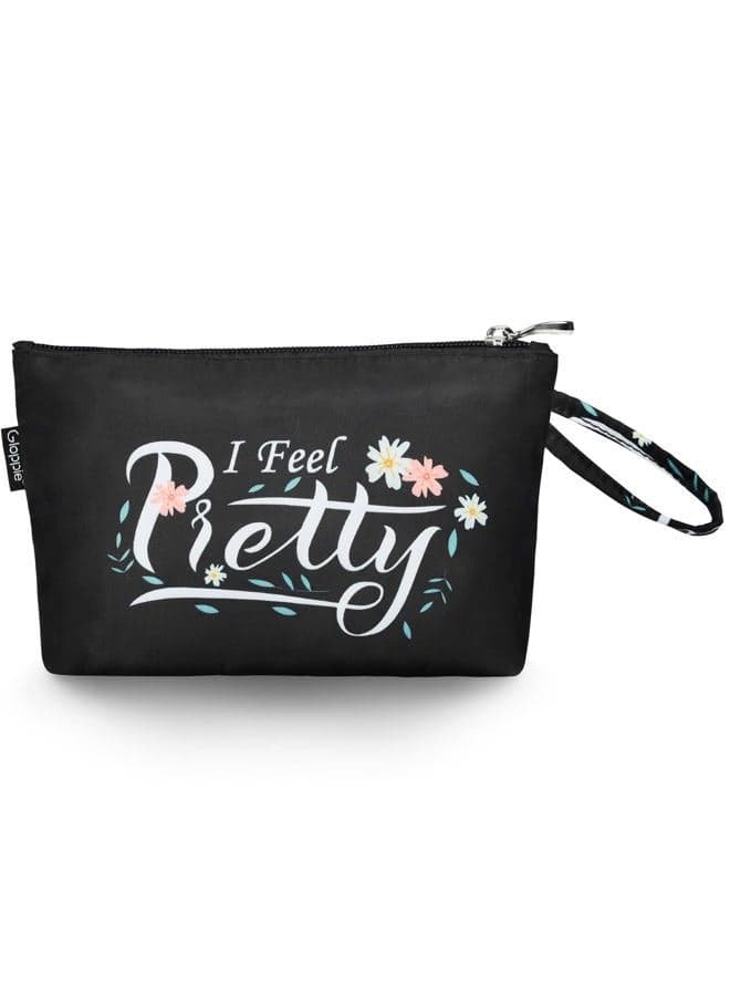 Small Makeup Bag for Purse Cosmetic Bag for Women Little Beauty and Personal Bag Must Have Purse Essentials Black