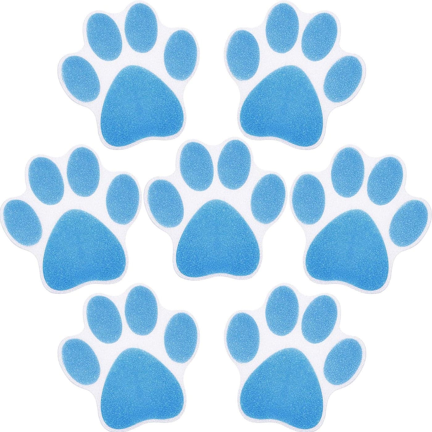 20 Pieces Nonslip Bathtub Stickers Adhesive Paw Print Bath Treads Non Slip Traction to Tubs Bathtub Stickers Adhesive Decals Antislip Appliques for Bath Tub Showers Pools Boats Stairs Blue
