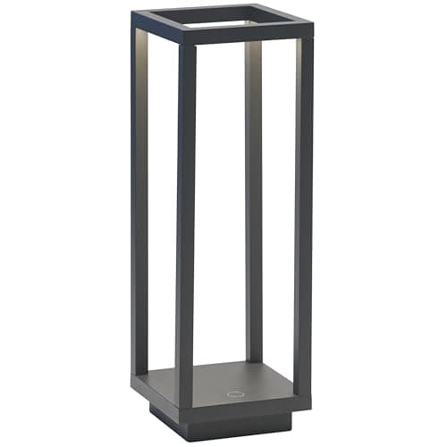 Zafferano, Home Pro Lamp, Rechargeable Cordless Table Lamp with Touch Controls, Suitable for Indoor and Outdoor, Dimmer, 3000 K, Height 11.6 Inches, Dark Grey Color
