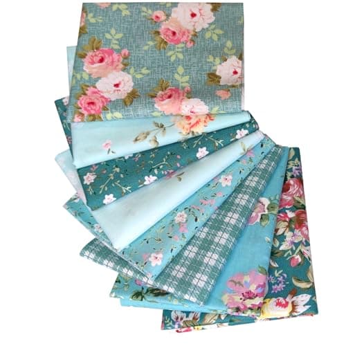 Misscrafts 8pcs Cotton Craft Fabric Bundle 18 x 22 PreCut Fat Quarters Quilting Fabric for Sewing Crafting Patchwork DIY Scrapbooking