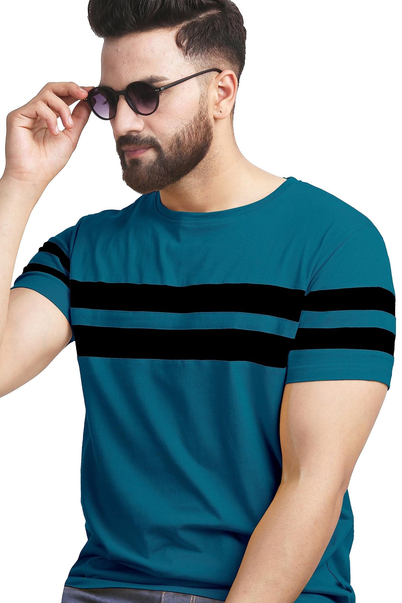 AUSK Men's Round Neck Regular Fit T-Shirts (Xx-Large) Teal