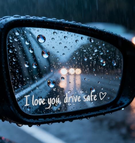 10PCS I Love You Drive Safe Mirror Sticker I Love You Drive Safe Sticker for Car Windows Rearview Funny Cute Decals to Show Your Loves Waterproof and Reusable