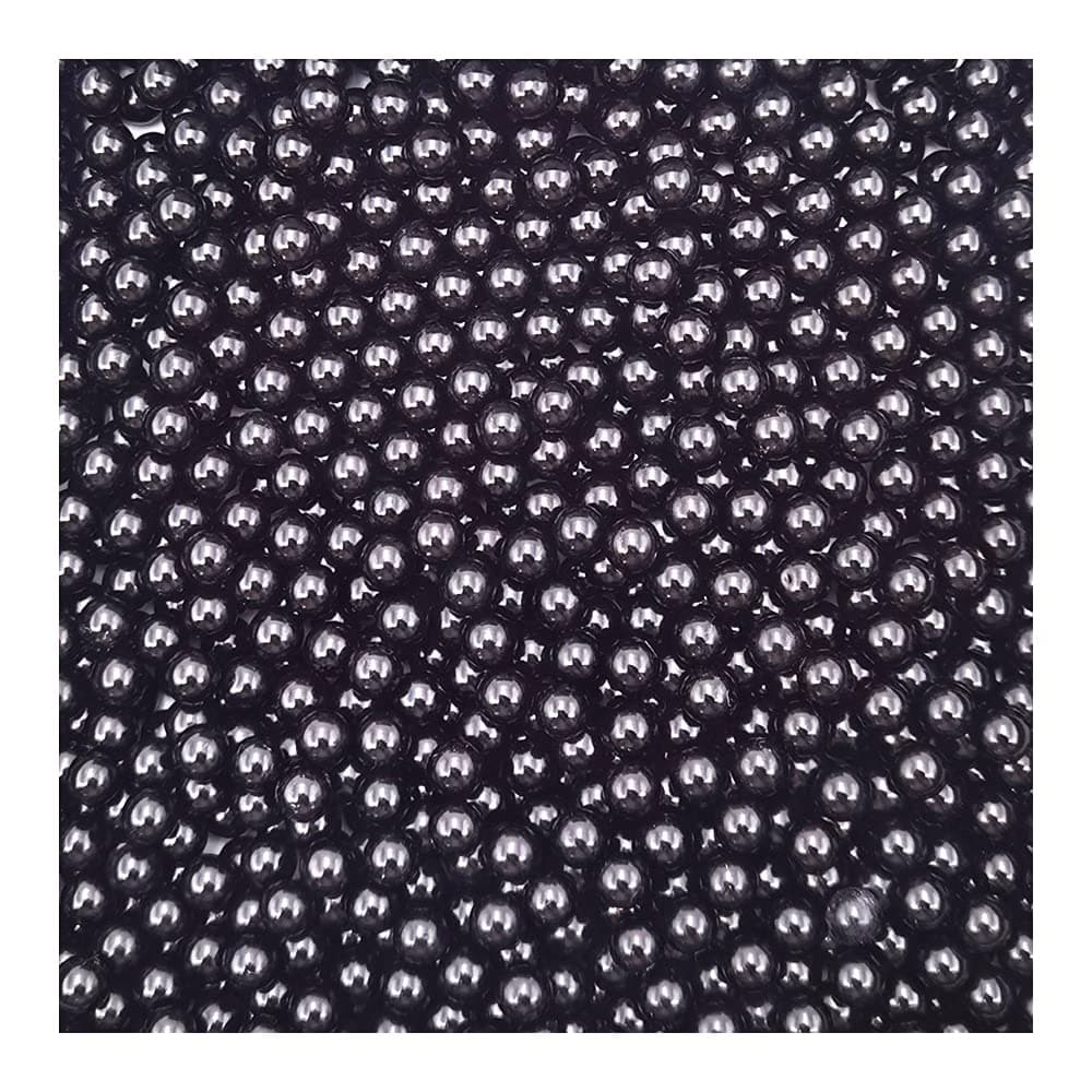 INSPIRELLE 2600pcs Black Undrilled ABS Art Faux Pearls for Vase Fillers 6mm No Hole Makeup Beads to Hold Brush Lipstick Eyeliner Imitation Round Pearl Beads for Table Scatter Home Wedding Decoration