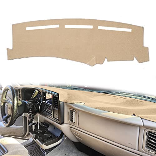 HanLanKa Dashboard Cover for Chevrolet Silverado 1500 2500 3500 1999-2006 Avalanche Chevy Tahoe Suburban GMC Sierra Yukon Dash Cover Mat(Premium Carpet, Beige)