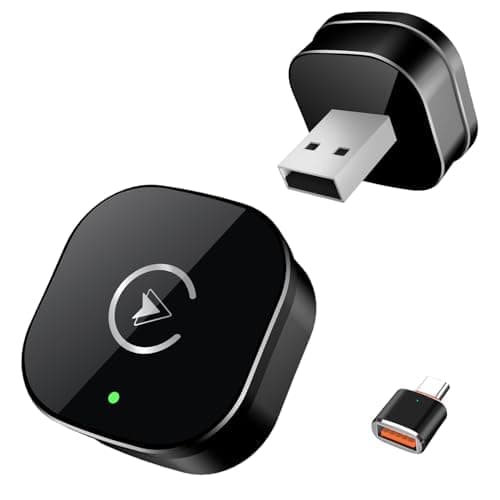 【2026 Upgarded】Wireless CarPlay Adapter for iPhone, Mini USB Design for Cars with Wired CarPlay, Fast Connection,5.8GHz WiFi,No Delay, Compatible with iOS 10+ & iPhone 6+, USB/Type C,Plug and Play