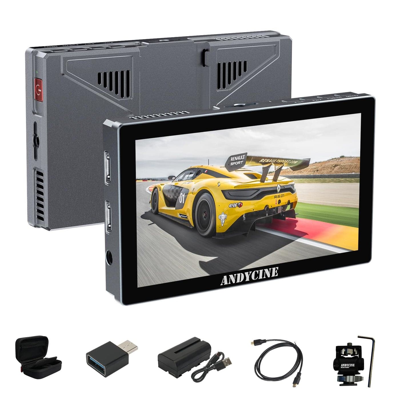 ANDYCINE X5 55 Inch Touch Screen 1200nits Brightness Aluminum Housing DSLR Camera Monitor4K HDMI Input and Output with 3D LUT All Waveform Include BatteryCarry Case Micro HDMI Cords
