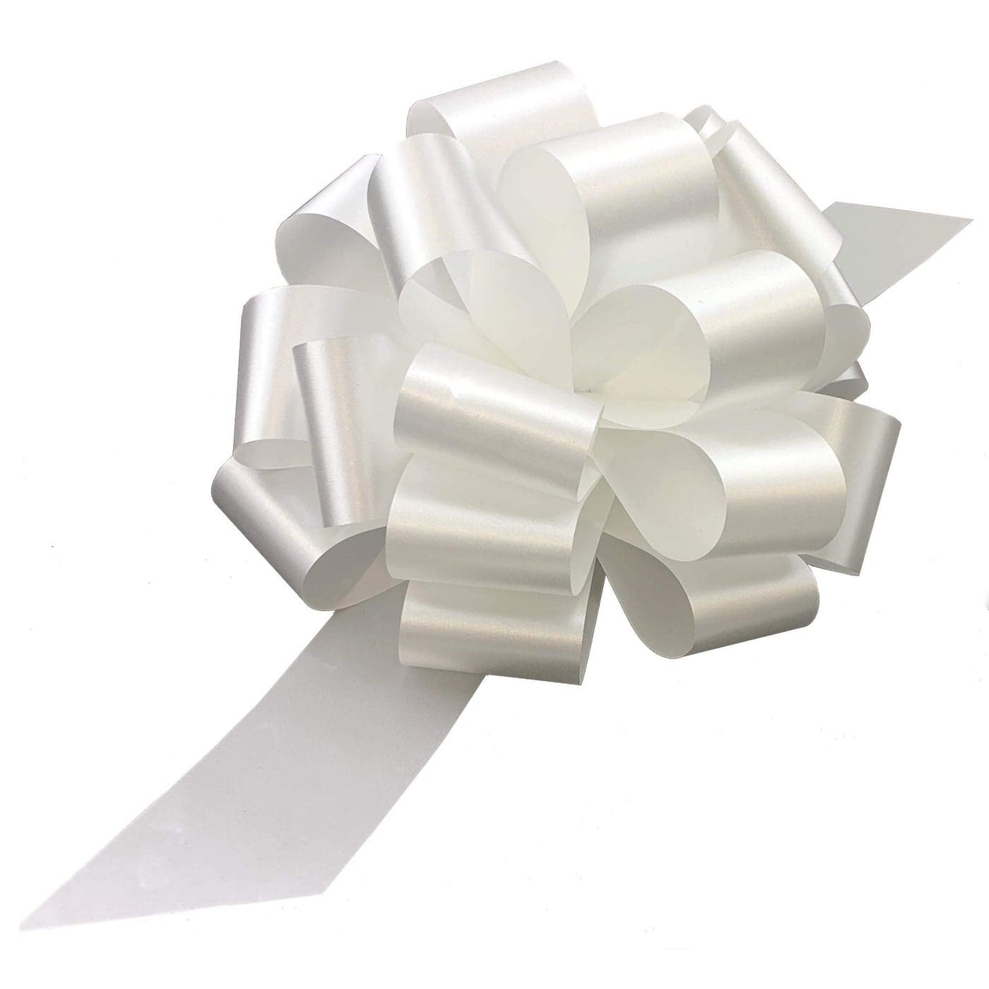 Large White Ribbon Pull Bows 9 Wide Set of 6 Wedding Decor Reception Anniversary 4th of July Bows for Gifts Christmas Presidents Day Memorial Day