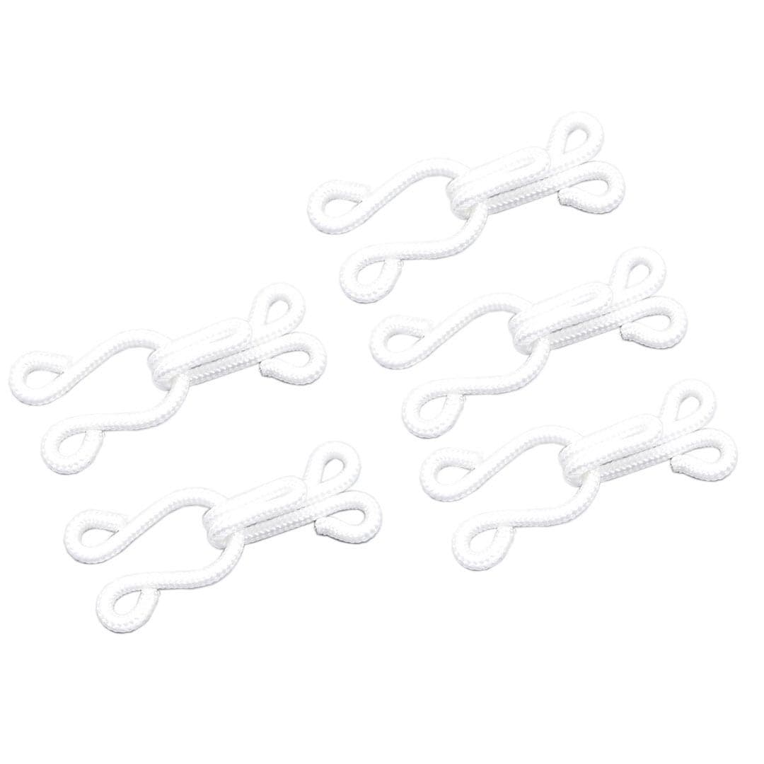 ChrisW 5 Sets White Large Covered Hooks Eye Sewing Closure for Fur Coat Jacket Cape Stole Bracelet Jewelry Books Crafts and More145