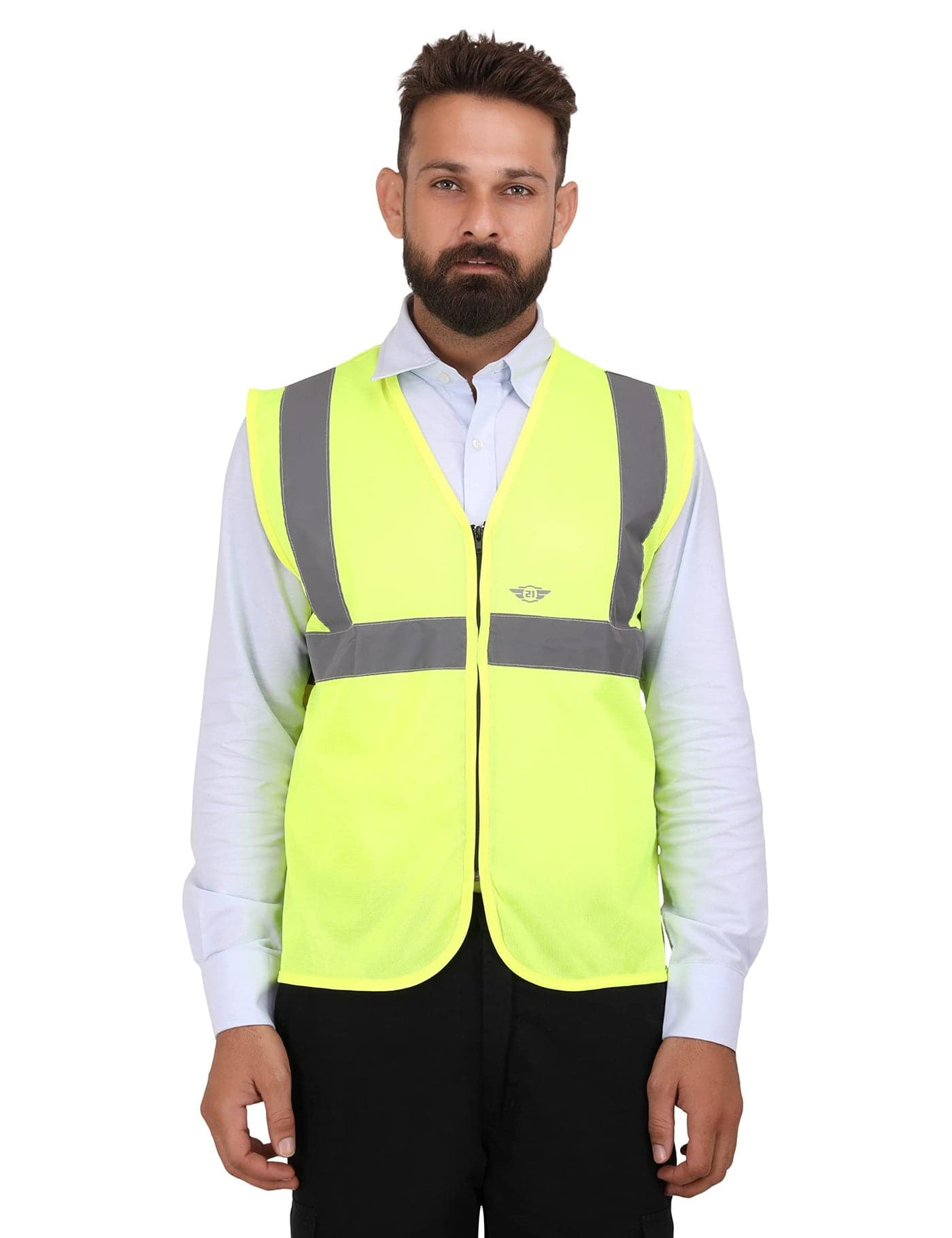 CLUB TWENTY ONE Workwear Reflective Safety Vest, High Visibility Neon Waistcoat for Traffic Running Cycling Sports with 2 Inch Reflective Tape (XXL, Yellow)