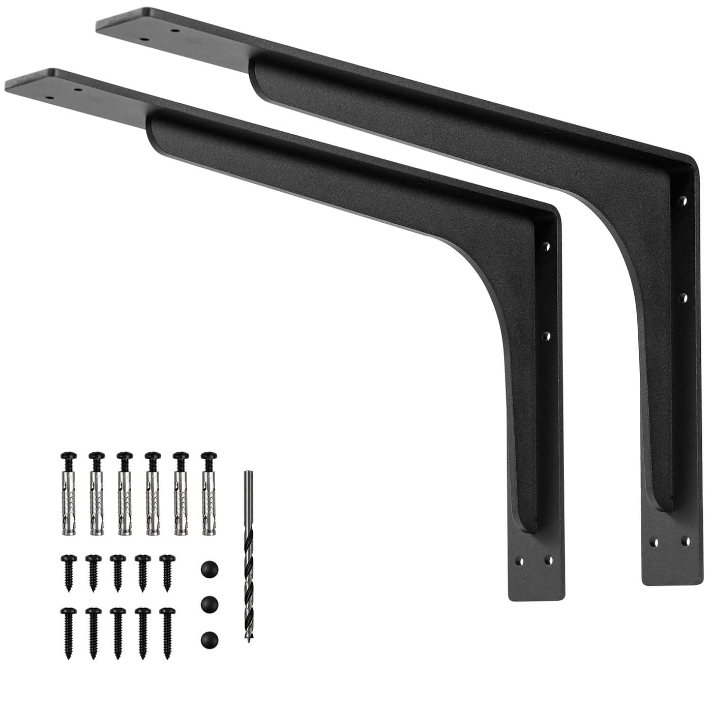 PICESA 24 x142 INCH Shelf BracketsL Shelf BracketsVertical Angle Premium Alloy Metal Heavy Duty Shelf Bracket high Strength Mounting Hardware Included Corner Brace JointPack of 2