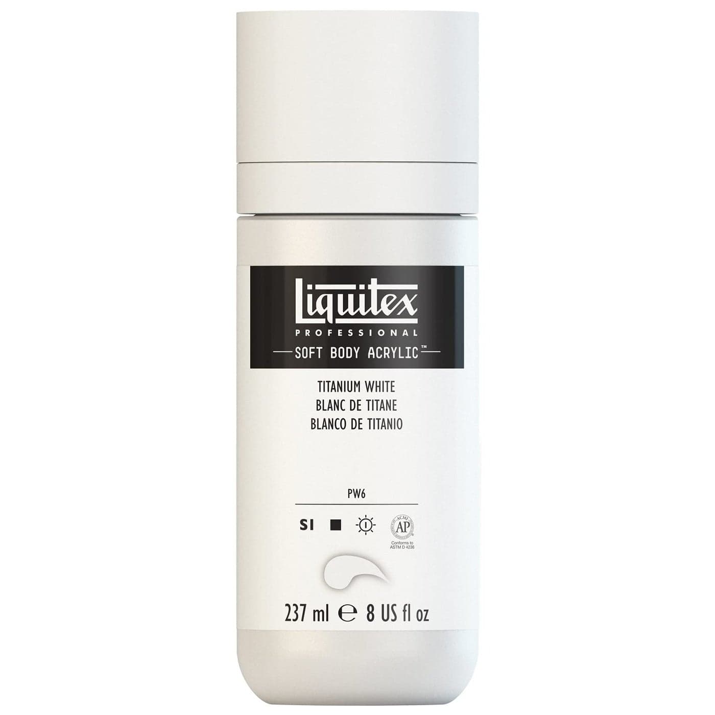 Liquitex Professional Soft Body Acrylic Paint 237ml 8oz Bottle Titanium White