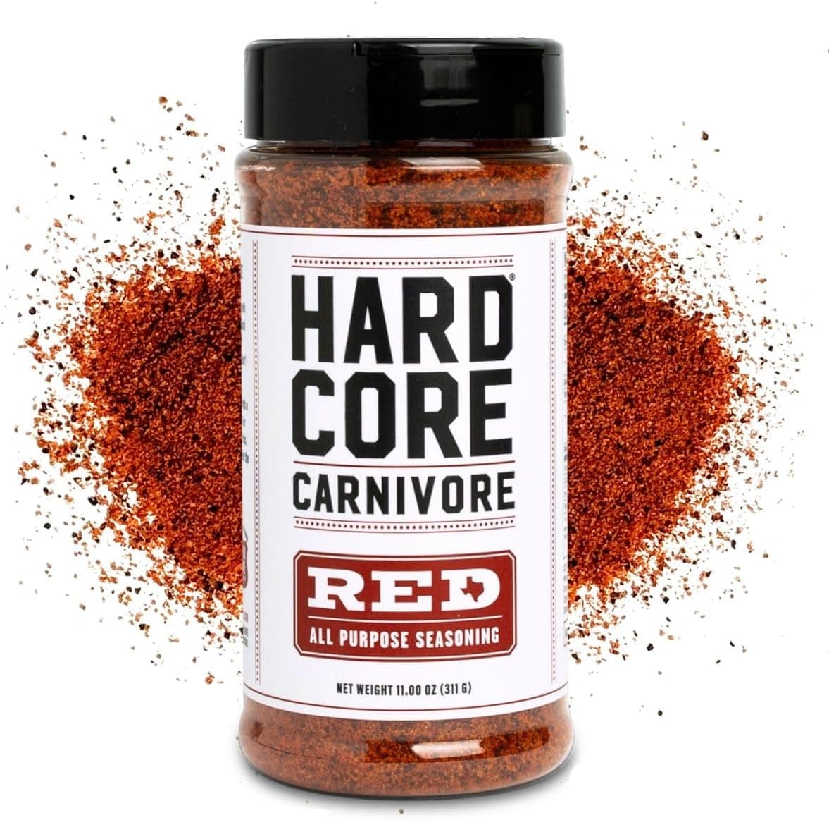 Hardcore Carnivore Red All Purpose Seasoning - 11 oz Shaker for Pork, Chicken & BBQ