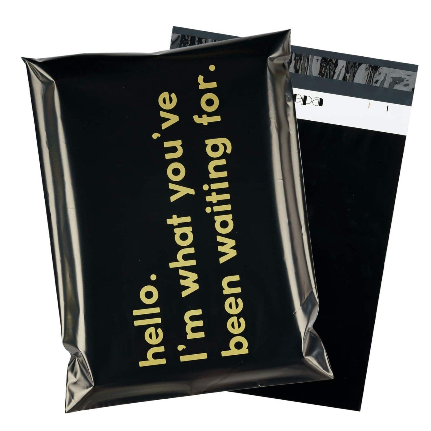 RUSPEPA Poly Mailer Shipping Bag with Self Sealing Business Text Printed Design 23 Mil Heavy Duty Self Seal Mailing Envelopes 100 Pack 10 x 13 inches Black