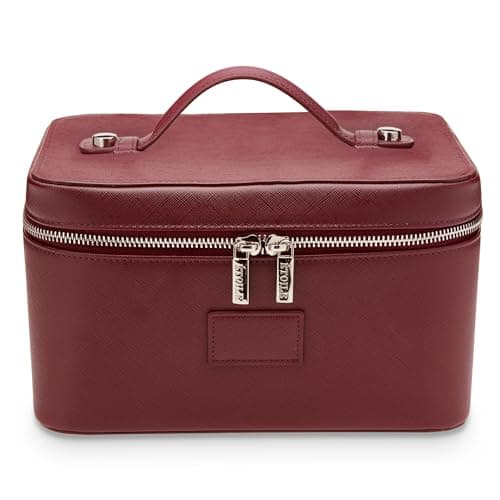 ETOILE - Vanity Case Burgundy - Stylish Travel Makeup Bag Organizer with Dividers