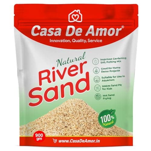 Casa De Amor Natural River Sand | Aquarium Sand Substrate | Pure Organic Plants Soil Mix Additive Adenium Cactus Succulent Bonsai | Use in Havan Pujan | Home Decor | Crafts (900 gm)