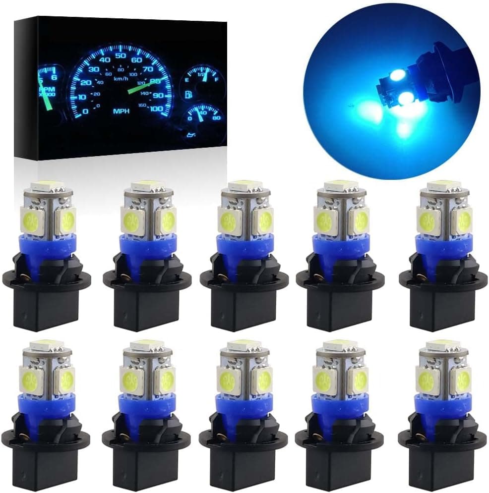 GLOFE T10 194 168 Dash Instrument Ice Blue LED Light Bulbs - 10Pcs Set