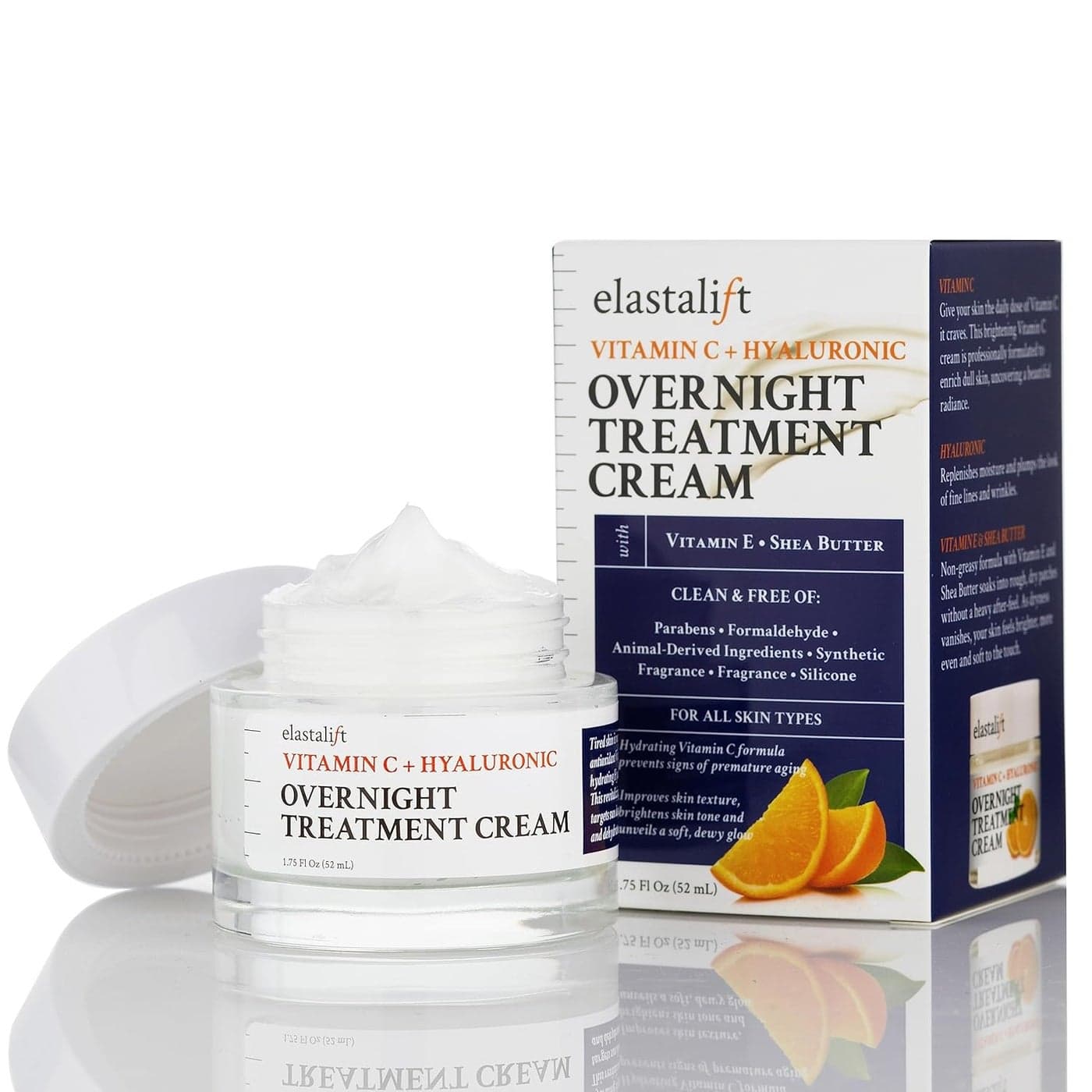 Elastalift Renewing Night Cream Brightening Vitamin C Cream Hyaluronic Acid Moisturizer For Face OilFree Overnight Correcting Facial Treatment Night Lotion Skin Care Face Cream 175 Fl Oz