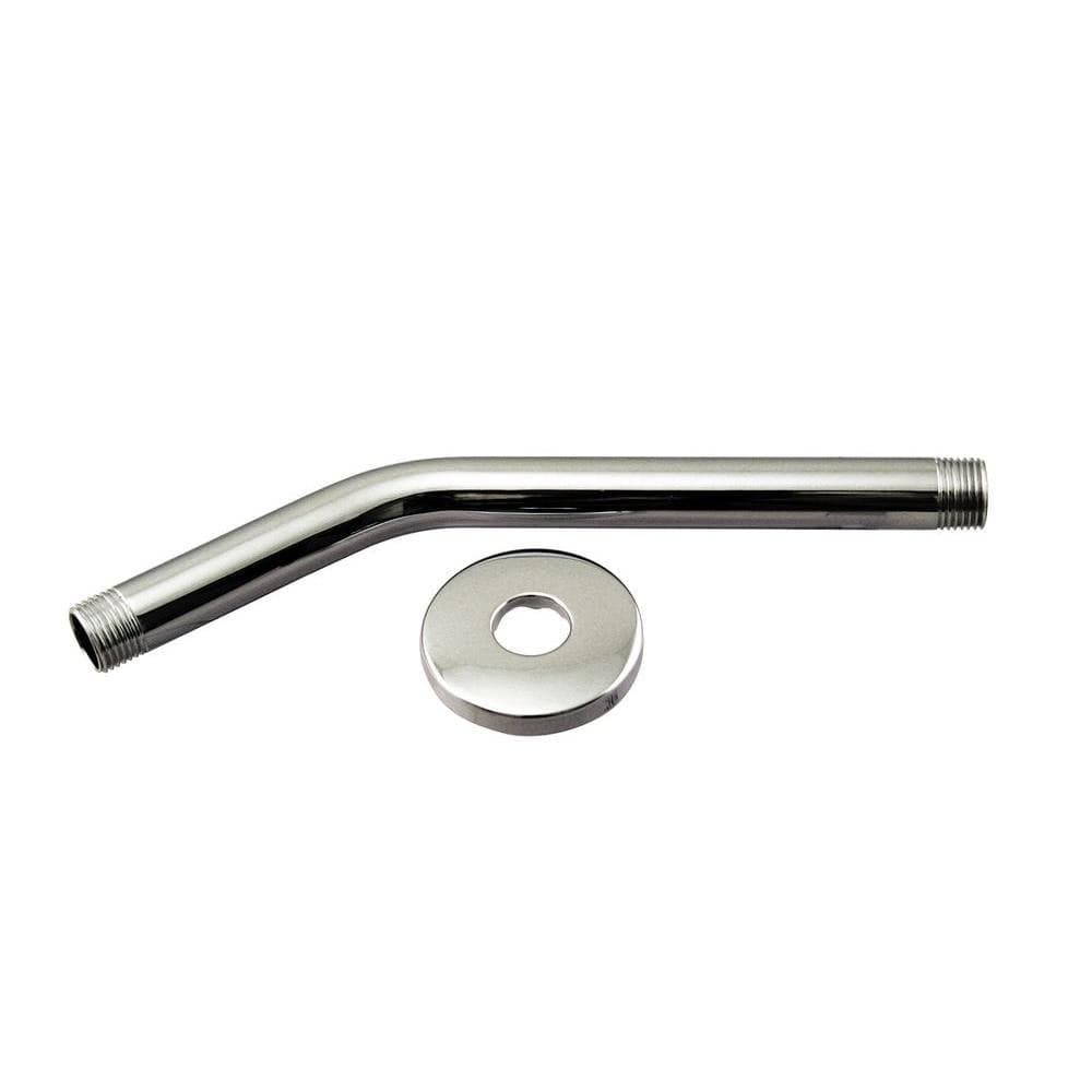 Westbrass 12 IPS x 10 Shower Arm with Flange Polished Chrome D302126