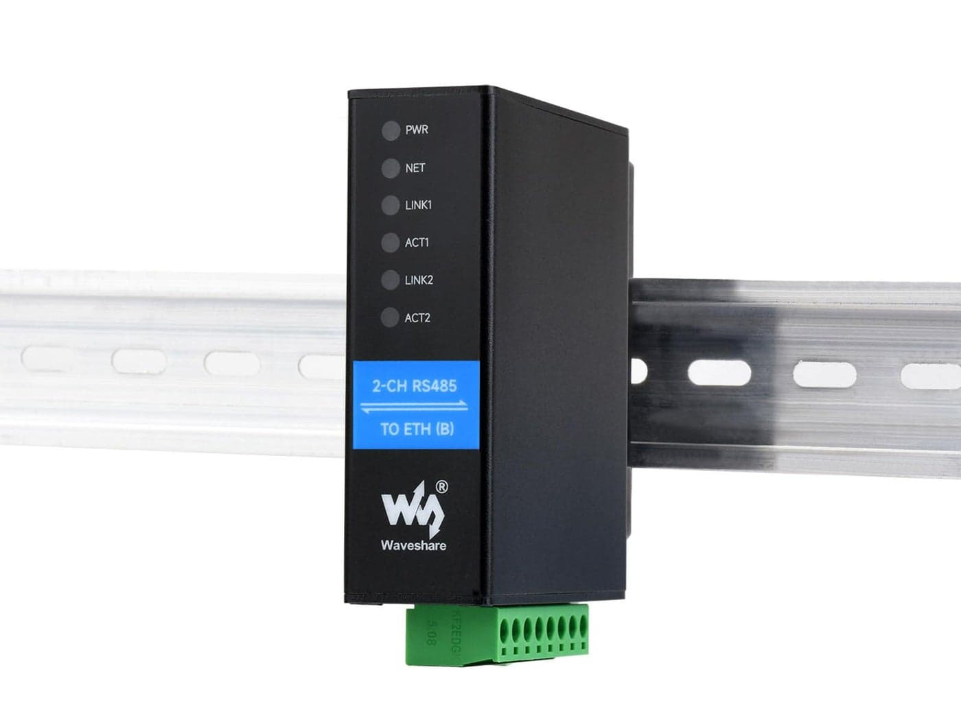 2-Ch RS485 to Ethernet Converter Industrial Isolated Serial Server, 2-Ch RS485 Independent Operation, Dual RJ45 Ethernet Ports, Modbus Gateway MQTT Gateway JSON Support, Rail-mount Metal Case