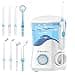 TUREWELL Water Dental Flosser for TeethBraces Water Teeth Cleaner 8 Jet Tips and 10 Pressure Levels 600ML Large Water Tank Oral Irrigator for FamilyWhite