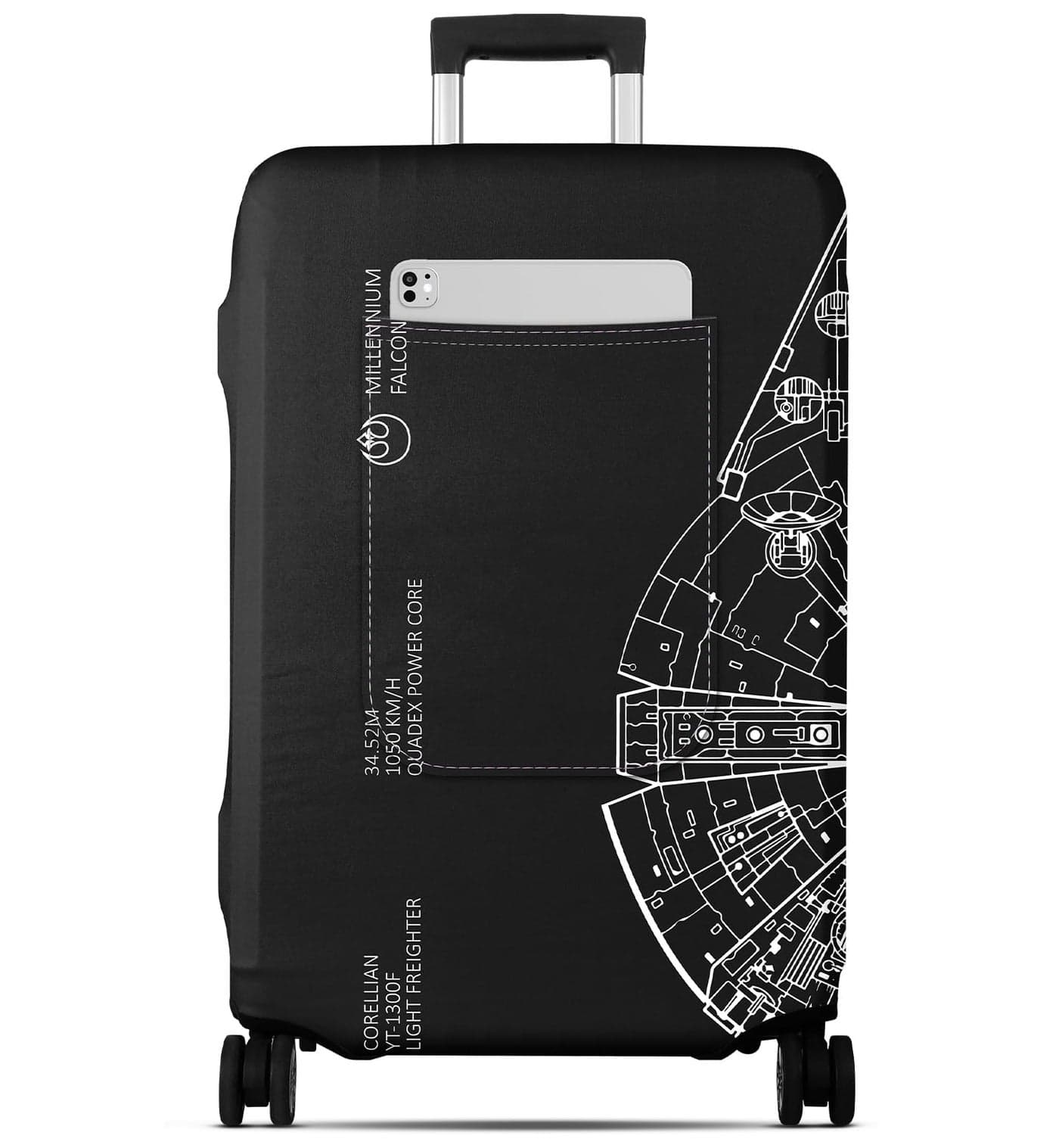 Slohif Luggage Cover for Suitcase Tsa Approved Protector - Luggage Sleeve Large Suit Case Cover Travel Stretch Baggage Case Protective Washable Fit 18-32 Inch Spaceship S