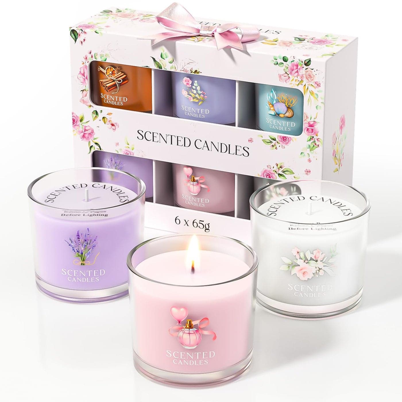 CHILLFLAME Scented Candles Scented Candle Gift Set for Stress Relief 6 Votive Candles for Women and Men Birthday Candle Gifts for Women Christmas Candles for Women 6 Colors 14 oz