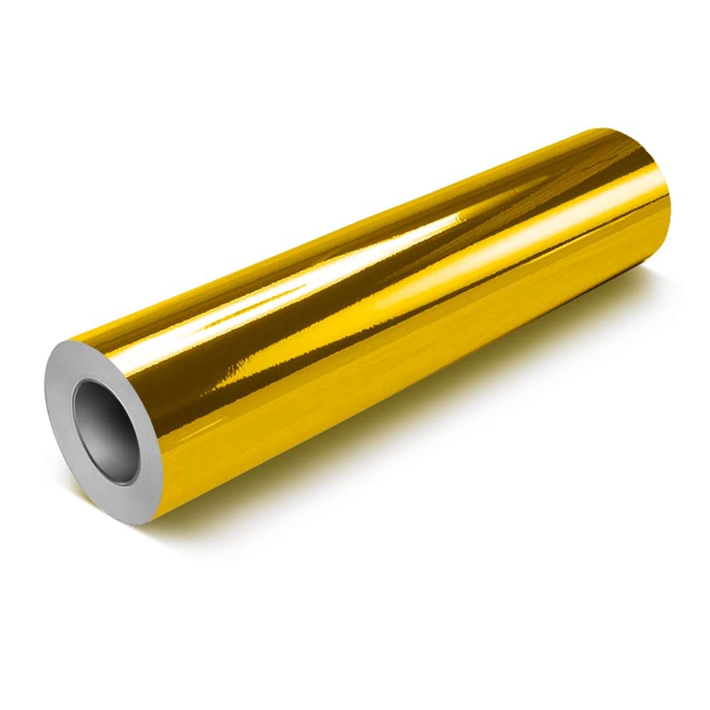 VViViD Chrome Gold Gloss DECO65 Permanent Adhesive Craft Vinyl for Cricut Silhouette Cameo 50ft x 118 Bulk Roll