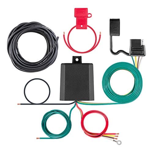 CURT 59496 Weather-Resistant Powered 3-to-2-Wire Splice-in Trailer Tail Light Converter Kit, 4-Pin Wiring Harness