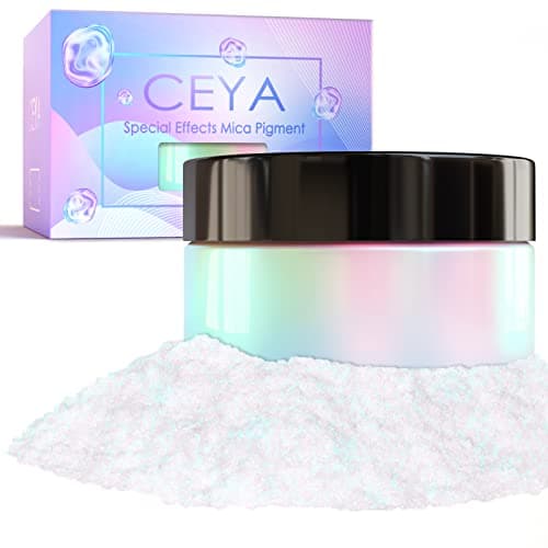 Ceya Interference Mica Powder 18oz 50g Ghost Aqua Chrome Nail Powder Cosmetic Grade Pearlescent Effect Color Shift Pigment for Epoxy Resin Makeup Nail Polish Soap Dye Candle Making Slime