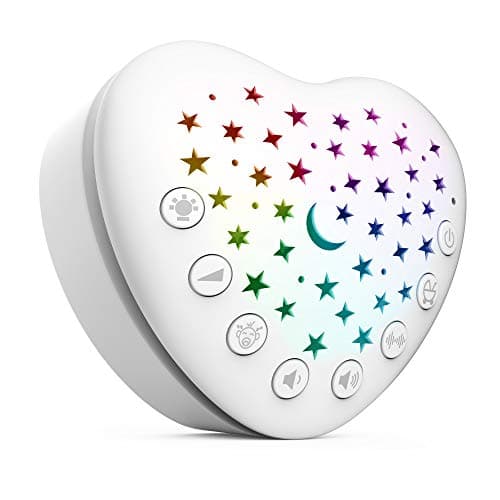 BEREST A13 White Noise Machine Baby Sleep Soother with 15 Soothing Sounds Projector Night Light Music Box Cry Sensor Rechargeable Portable for Newborns Toddlers Attaches to Crib
