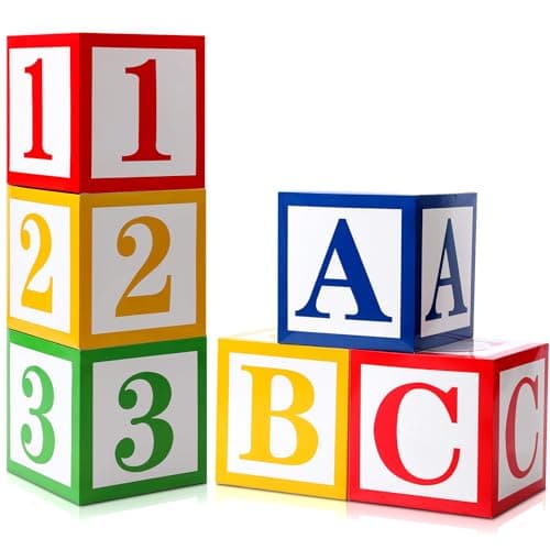 Kolldenn 6 Pcs Balloon Box Decorations Classroom Decor Cartoon Street Party Decoration Alphabet Balloon Box Inspire Cartoon Decor for Birthday Photo Props Abc123