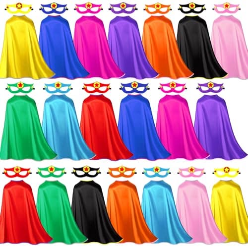 iROLEWIN Bulk Superhero-Capes for Kids Super Hero Capes and Masks 20 Pack Toddler Dress-up Birthday Party Day School Costume