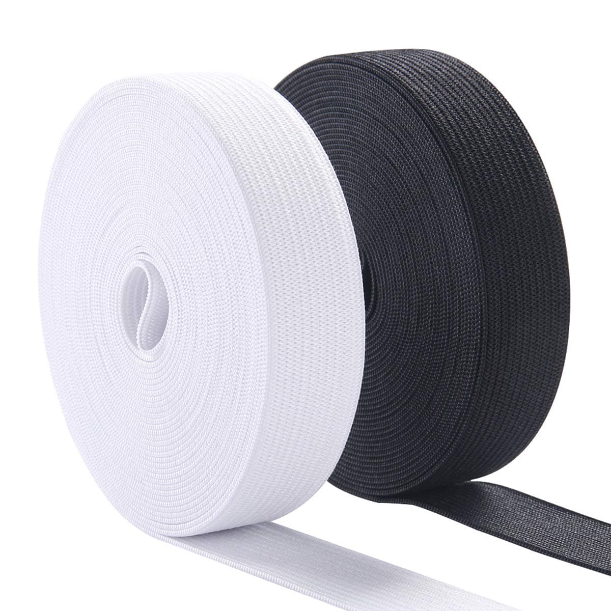 Knit Elastic Bands for Sewing Heavy Stretch High Elasticity Flat Elastic Cord 35 Inch Wide Braided Elastic Spool 10 Yard 5 Yard White5 Yard Black