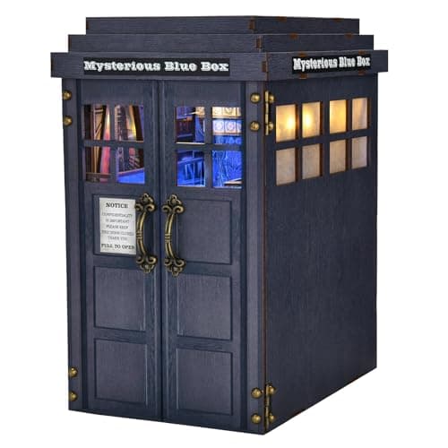 ETKVR Book Nook Kit DIY Miniature House Dollhouse Kit 3D Puzzles for Adults Gifts for Family and Friends Bookshelf Decor Tiny House Model Build with Dust Cover