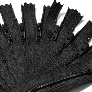YKK 4 Black Zippers for Sewing Craft Projects Select Length or Color 12 Zippers for Color 4 inch Black