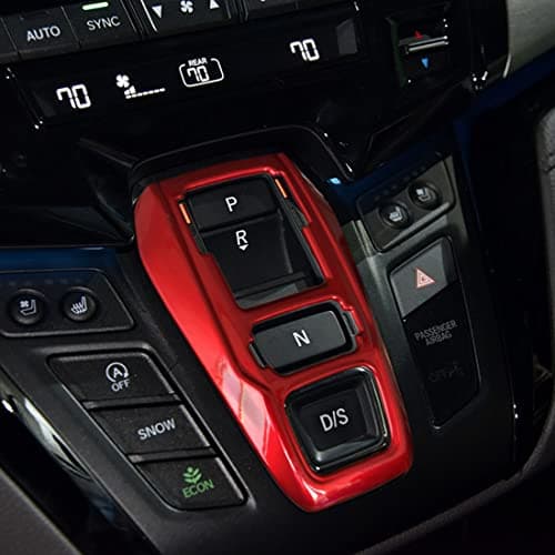 ruihe RED Car Gear Shift Knob Console Panel Trims Cover Compatible with Fit for Honda Odyssey 2018 2019 2020 2021 2022 2023 2024 2025