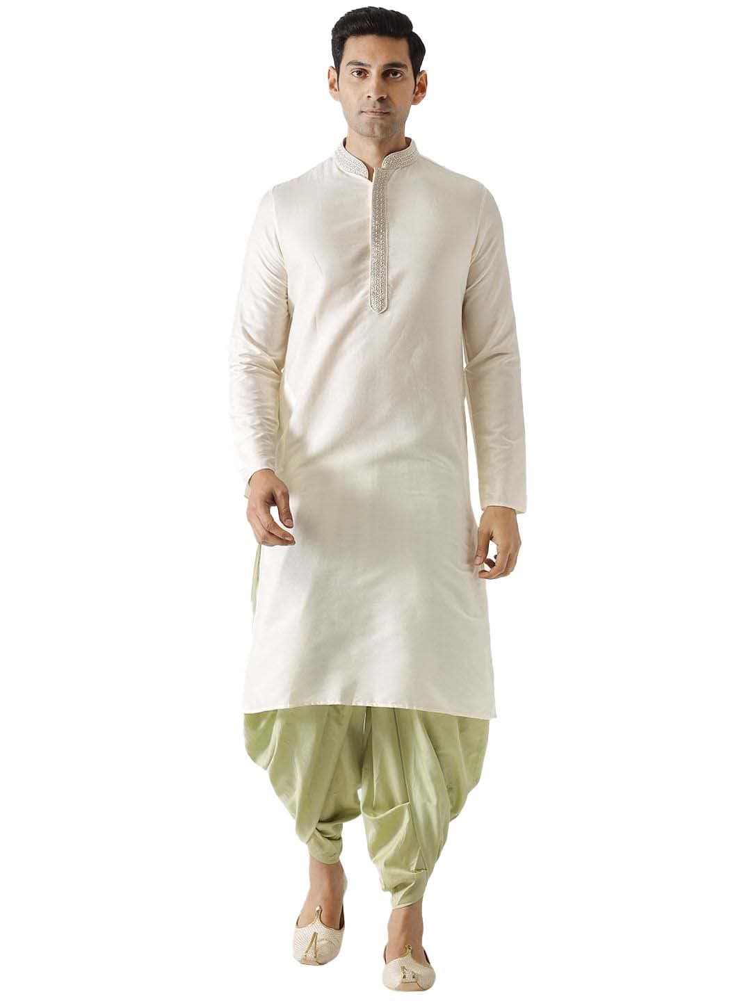 KISAH Kurta for Men – Solid Cotton Kurta | Ethnic & Casual Wear for Festivals, Parties & Office Cream